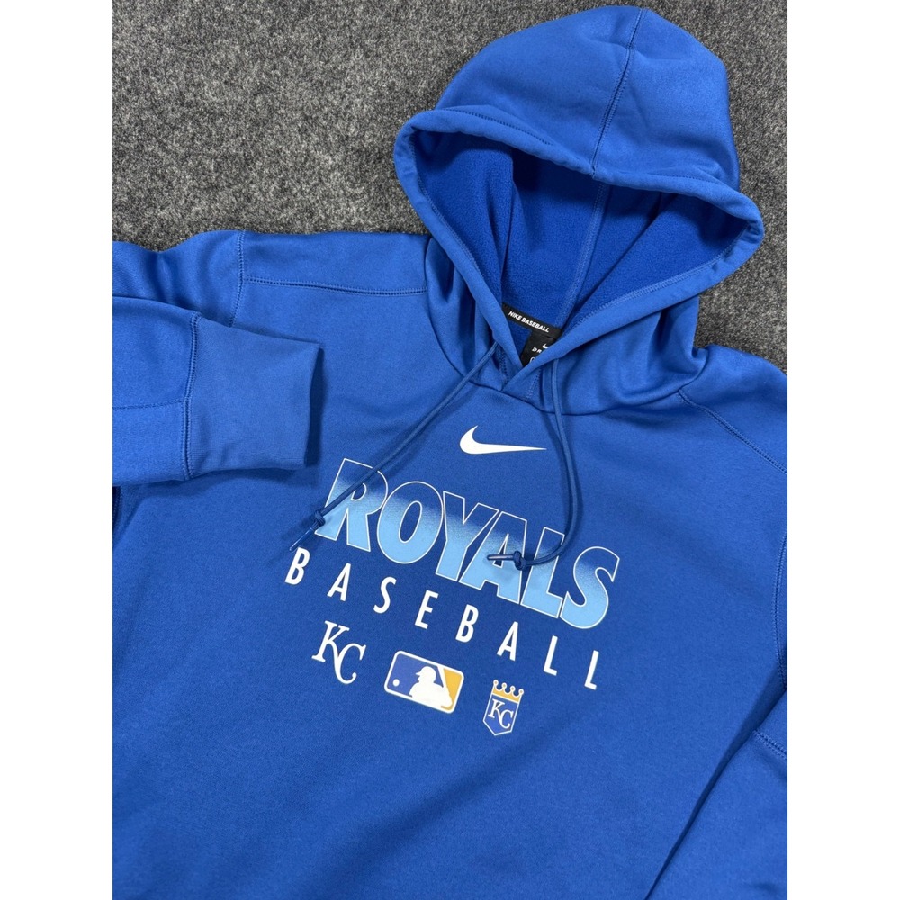 Nike Kansas City Royals Hoodie Mens L Blue Dri-FIT MLB Authentic Collection
